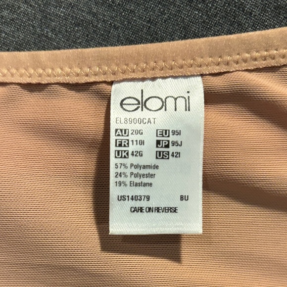 Elomi Plunge Tan Sheer Lace Bra - Picture 5 of 5